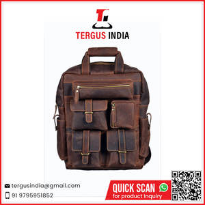 Mochila vintage de cuero de grano completo de calidad estándar disponible a precio competitivo - Product Image 2