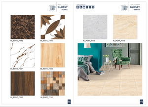 กระเบื้องปูพื้นพอร์ซเลน2x2ทันสมัยขนาด600x600มม. ความเงางาม60x60ซม. กระเบื้องผนังเซรามิก Foshan หินอ่อนภายในห้องน้ำ - Product Image 6