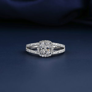 Custom Stylish Luxury Cushion Brilliant Cut Split Shank <b>Cubic</b> <b>Zirconia</b> Women's Engagement <b>Ring</b> Classic Real <b>Wedding</b> Party - Product Image 1