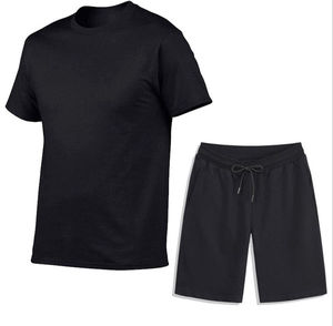 Conjunto de chándales de verano unisex de la mejor calidad, las últimas camisetas lisas con pantalones cortos, conjunto de manga corta de dos piezas para hombres y mujeres de talla grande - Product Image 1