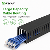Canal de câblage PVC ignifuge sans halogène FSCAT 2000x30x30mm avec couvercle à clipser et fentes, certifié CE RoHS pour armoire d'automatisation industrielle