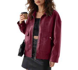 เสื้อโค้ทหนังผู้หญิงทรงยาวทันสมัยสำหรับฤดูหนาว ทรงเข้ารูป เหมาะสำหรับใส่เที่ยวแบบสบายๆ - Product Image 3