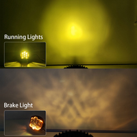Projecteur LED étanche 5 pouces 50W jaune ambre avec éclairage latéral pour 4x4, camion, moto, SUV, VTT, bateau