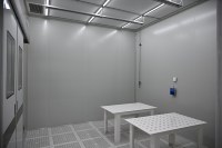 Cabine de travail modulaire personnalisée ODM/OEM, rideau antistatique, système FFU, moniteur de vitesse d'air DP pour laboratoire biotechnologique
