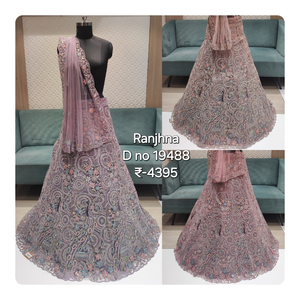 Rich Maroon Designer Bridal Lehenga Choli en seda intrincado Zari y trabajo de hilo para ocasiones de boda para niñas - Product Image 4