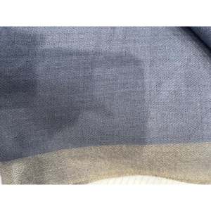 Ethnic Wool Zari Scarf Satin Fabric <b>Square</b> Style with Printed Pattern Slate Color - Product Image 1