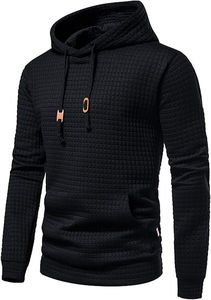 Sweat à capuche imprimé personnalisé pour hommes motif solide hiver sweat-shirt polaire thermique 100% coton noir matériel Me Hoodies - Product Image 4