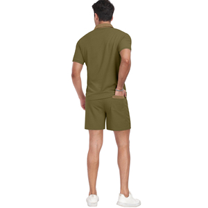 Custom Manufacturer Double Waist <b>Polo</b> Shirts Rhinestone Shorts Shirts Set Sweatsuits Baggy Oversized Men Tracksuit - Product Image 6
