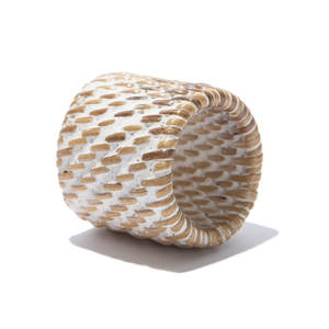 Porte-serviettes en osier Lot de 4 ronds de serviette en rotin naturel pour décor de table à manger - Product Image 3