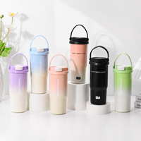 Mug à café isotherme en acier inoxydable à double paroi, personnalisé, portable, 700 ml, 2 en 1, avec double couvercle pour boire