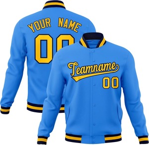 Veste universitaire sur mesure avec manches en cuir broderie appliques College Baseball Bomber Letterman veste en gros usine - Product Image 1