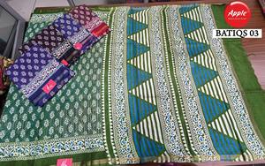 Elégant batiks traditionnel pour femmes en coton imprimé Saree toutes occasions vêtements indiens et pakistanais par Wome - Product Image 2