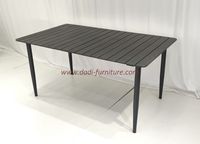 Ensemble de salle à manger moderne pour patio extérieur, table rectangulaire avec 6 fauteuils en corde tressée, mobilier de jardin