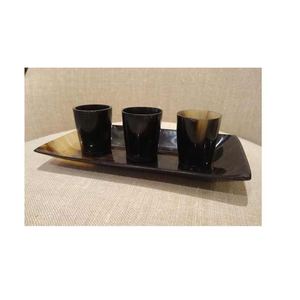 Vaisselle carrée en bois de plateau rectangulaire en corne de buffle fabriquée à la main pour servir des apéritifs boissons à la maison hôtel restaurant ou bar - Product Image 4