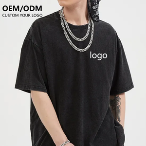 Fabricante de ropa directo Vintage Casual camiseta de gran tamaño en blanco camiseta personalizada bordado impreso moda camiseta - Product Image 6