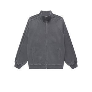 Forro polar de algodón de alta calidad, ajuste extragrande, cremallera completa, Thumbholes, Top corto con capucha, logotipo personalizado, ropa deportiva activa, envío DDP - Product Image 1