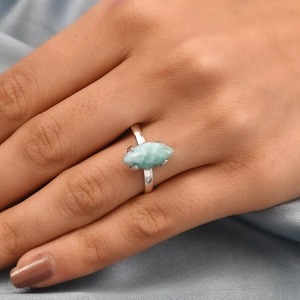 แหวนลาริมาร์ทรงโค้งที่ไม่เหมือนใครสำหรับจักระสันติภาพหรือลำคอและความชัดเจนภายในสินค้าส่งตรงจากโรงงาน - Product Image 5