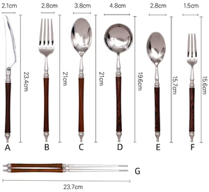 Oem ODM tùy chỉnh thiết lập dao kéo với nắp mạ vàng chất lượng tốt nhà máy tùy chỉnh rắn thiết lập dao kéo bạc để trang trí - Product Image 2