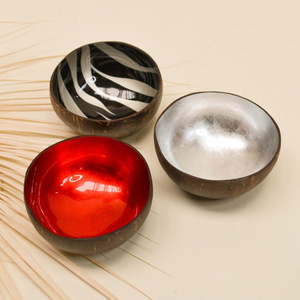 Fournisseur vietnamien bols décoratifs en laque prix compétitif bol en noix de coco laqué artisanal - Product Image 1