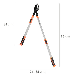 Tijera de Podar de 2 Manos con Sistema de Anillo, Mangos Telescópicos de Aluminio y Multiplicador de Fuerza - Product Image 2