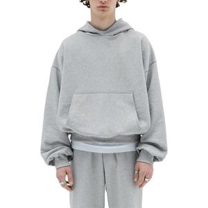 2025 nouveau gros coton lourd de haute qualité Streetwear rouge polaire personnalisé 400 500 Gsm imprimer logo surdimensionné basiques à capuche - Product Image 6