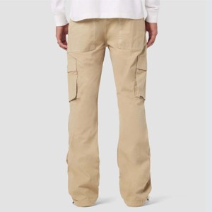 Pantalon évasé Walker Kaki Cargo Kick pour homme Pantalon évasé élégant à taille haute avec plusieurs poches cargo, idéal pour un usage quotidien - Product Image 2
