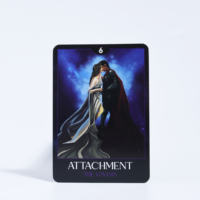 Jeu de cartes d'affirmation pour femmes en papier bleu holographique, impression OEM personnalisée CMYK & PMS, avec boîte cadeau 127x89mm