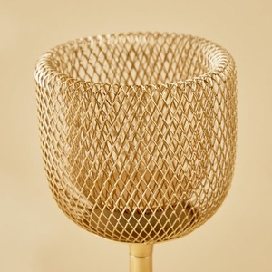 Net Metal Candle Holder <b>Set</b> Of-2 High Quality Glass Candle Jar Stylish Other Candle Holders <b>Lanterns</b> and for Home Decor - Product Image 3