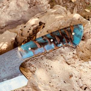 Cuchillo de Cocina Hecho a Mano de Acero al Carbono con Mango de Resina, Ambidiestro, Moderno, Duradero, Apto para Lavavajillas, Personalizable, Cuchillos Industriales OEM - Product Image 4