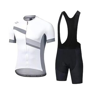 Ensemble de maillots de cyclisme pour hommes, chemise de vélo à manches courtes et short de cyclisme rembourré 19D, maillot de cyclisme pour hommes - Product Image 2