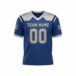 Maillots de football américain personnalisés pour adultes, manches courtes, respirants, option grande taille, 100 % polyester, col en V - Product Image 6