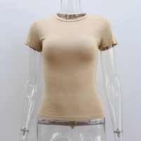 Camiseta Premium Elástica de Corte Ajustado para Mujer, 100% Algodón, Ropa Urbana de Verano, Transpirable, de Secado Rápido, al por Mayor