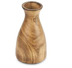 Vase à fleurs artisanal en bois de manguier, centre de table décoratif, décoration intérieure en bois naturel, style rustique moderne minimaliste - Product Image 5
