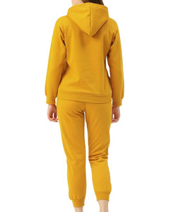 Ensemble de survêtements d'hiver décontractés unisexe 2 pièces sweats à capuche en polaire à la mode lettres de fitness taille élastique vêtements de fitness chauds pour femmes - Product Image 5