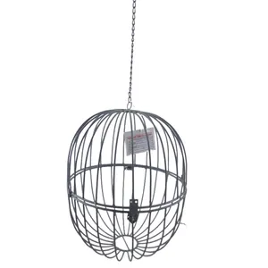 Cage à oiseaux en fer suspendue à l'extérieur Cages pour animaux de compagnie en métal plaqué gris pour décor de jardin personnalisé fait à la main en vrac