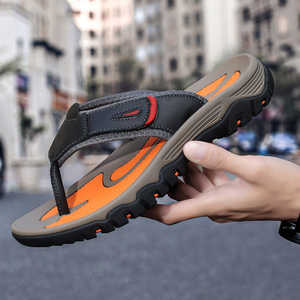 Chaussures légères à enfiler pour hommes et unisexe avec sangle réglable et fermeture à boucle, semelle antidérapante en marron/orange/noir/gris - Product Image 5