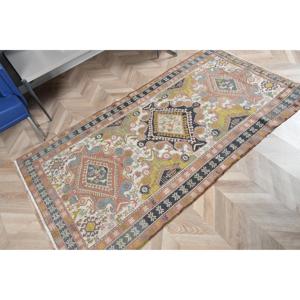 Alfombra de 3.7x6.7 pies, Alfombra Turca Vintage, Alfombra de Lana Kilim Azul - Product Image 4