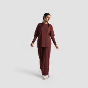 Modest Modest Sportswear GymArmour Maroon Workout Tee for Women Pakistan Gym T-shirts - Product Image 4