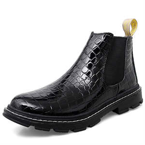 Botas Chelsea de Punto Elástico de Lujo para Hombre, Botines Casuales con Tacón Plano, Antideslizantes, con Diseño Sólido - Product Image 2