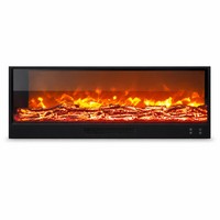 Cheminée électrique 3D LCD moderne avec télécommande, construction en acier, 1500W, économe en énergie A++, pour usage domestique et extérieur