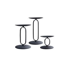 Portavelas de hierro geométrico moderno elegante negro Ideal para la decoración del hogar y eventos - Product Image 4