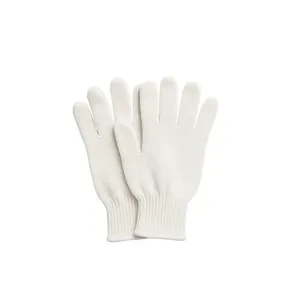 Classic White Cotton <b>Knitted</b> <b>Gloves</b> - Product Image 1