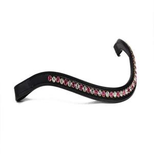 Exportation de qualité en gros prix d'usine fait à la main en cuir de selle anglais noir bande de front de cheval avec des cristaux ronds de marque bling - Product Image 2