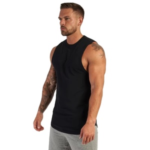 Débardeur de sport pour homme de haute qualité, personnalisable avec logo, 100% coton, effet délavé, sans manches et respirant. - Product Image 5