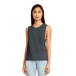 Next Level Apparel <b>Women's</b> <b>Silver</b> Fitted Breathable Fitness Muscle Tank Festival-Ready with Lace Decoration and Label - Product Image 6