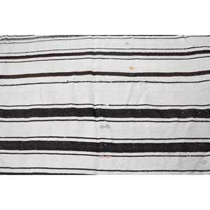 7x5.2 ft Traditional Vintage Turkish Rug Eco-Friendly White <b>Brown</b> Patchwork <b>Wool</b> with Medium Pile and Latex Backing - Product Image 5