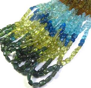 คุณภาพสูง6-7มม. อัญมณีหลายชั้นธรรมชาติลูกปัด16เส้นสร้อยคอเคลือบเงา apatite - Product Image 2