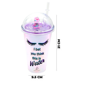 Bicchiere in Plastica Originale con Cannuccia e Coperchio a Cupola di Lusso, Capacità 500ml, per Feste e Bambini, con Design a Immagine di Ciglia - Product Image 4