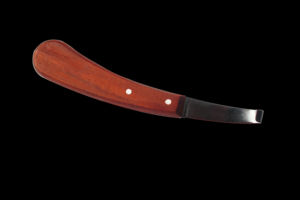 Cuchillo ergonómico para pezuña de acero inoxidable con mango de madera dura para un recorte preciso de pezuña de herrador - Product Image 6