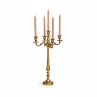 Candélabre en aluminium argenté à 5 bras au design attrayant, écologique, pour les décorations de mariage, de Noël, de Pâques et d'événements festifs